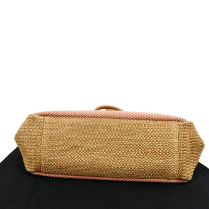 CHANEL Deauville Large Raffia Shopping Tote Bag Pink