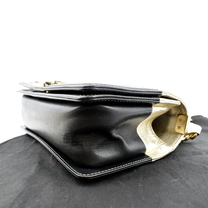 CHANEL Boy Leather Shoulder Bag Bicolor