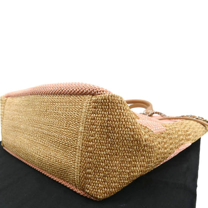 CHANEL Deauville Large Raffia Shopping Tote Bag Pink