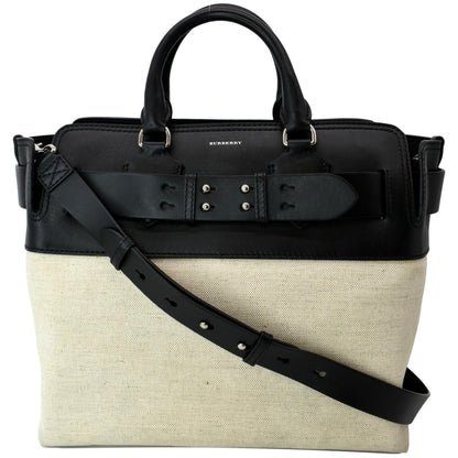 Burberry Medium Smooth Calfskin Canvas Belt Bag Black