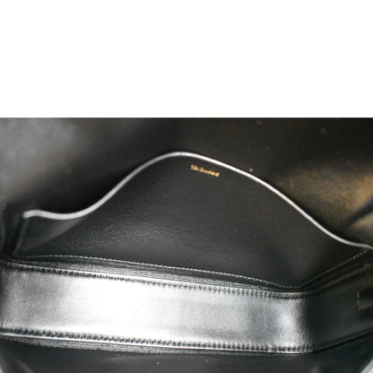 CELINE Triomphe Calfskin Leather Shoulder Bag Black