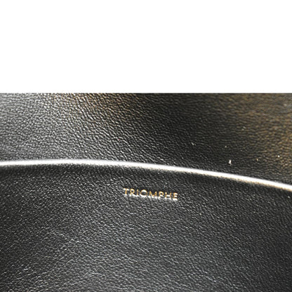 CELINE Triomphe Calfskin Leather Shoulder Bag Black