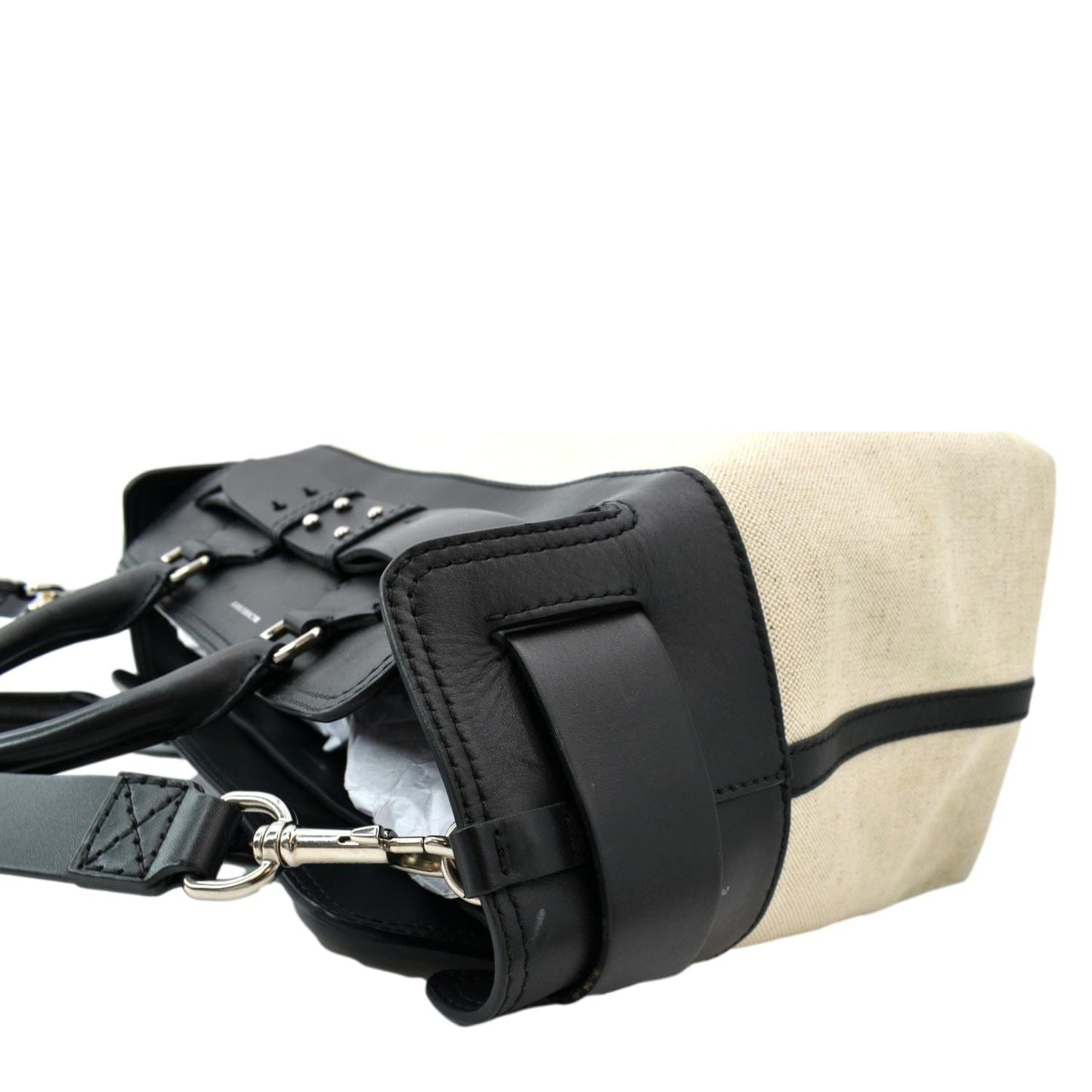 Burberry Medium Smooth Calfskin Canvas Belt Bag Black