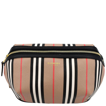 BURBERRY Icon Stripe Sonny E-Canvas Bum Bag Archive Beige