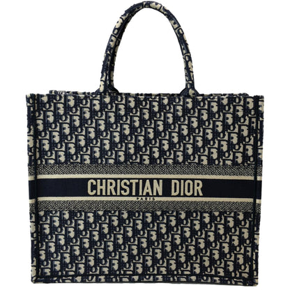 CHRISTIAN DIOR Large Book Oblique Embroidered Canvas Tote Bag Multicolor  - Hot Deals