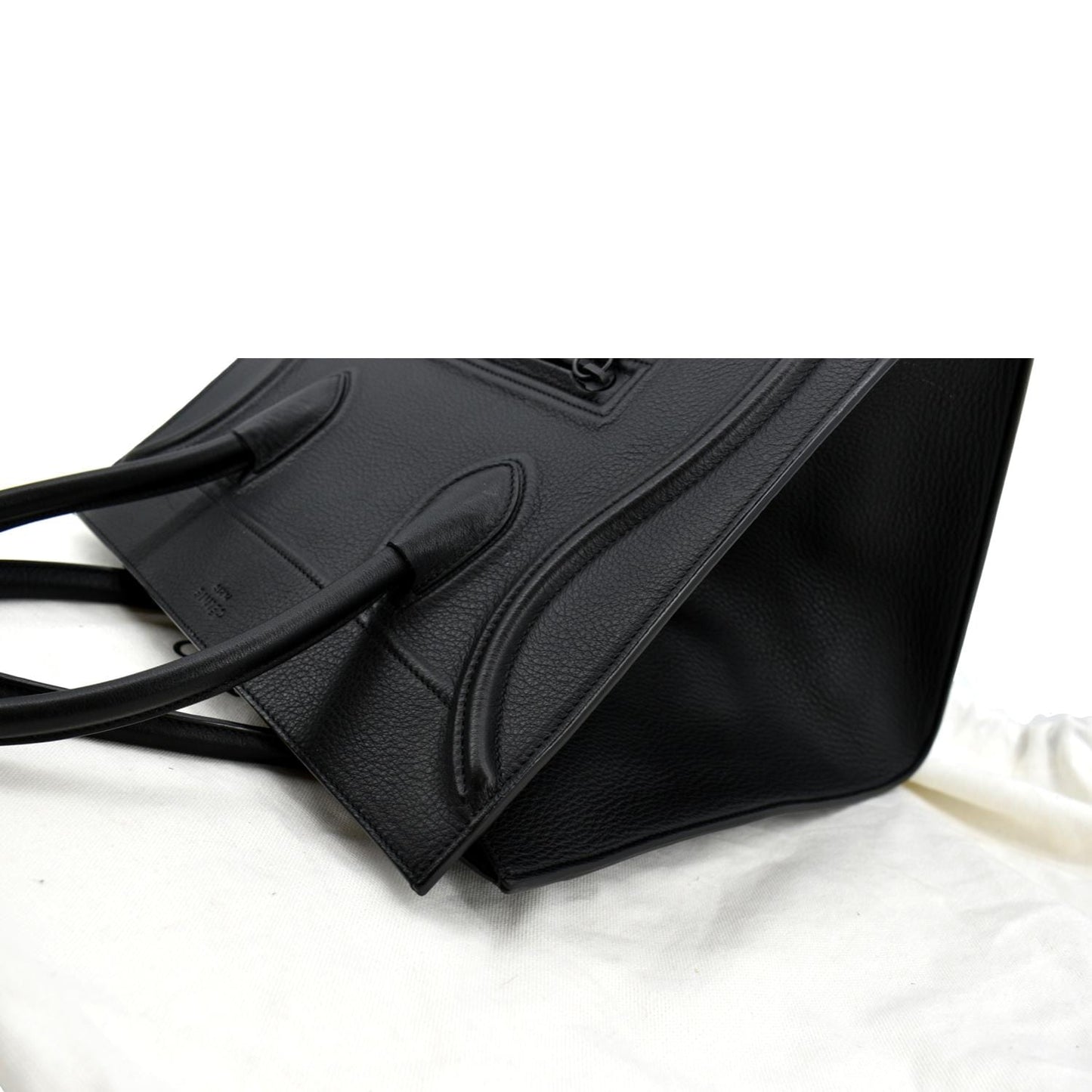 CELINE Luggage Phantom Medium Leather Tote Bag Black