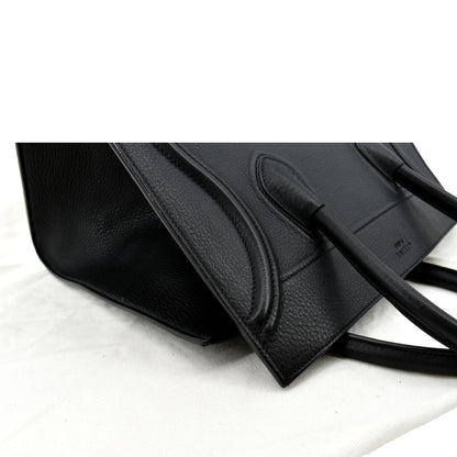 CELINE Luggage Phantom Medium Leather Tote Bag Black