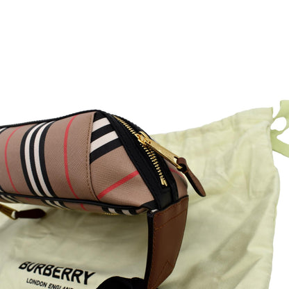 BURBERRY Icon Stripe Sonny E-Canvas Bum Bag Archive Beige