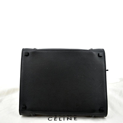 CELINE Luggage Phantom Medium Leather Tote Bag Black