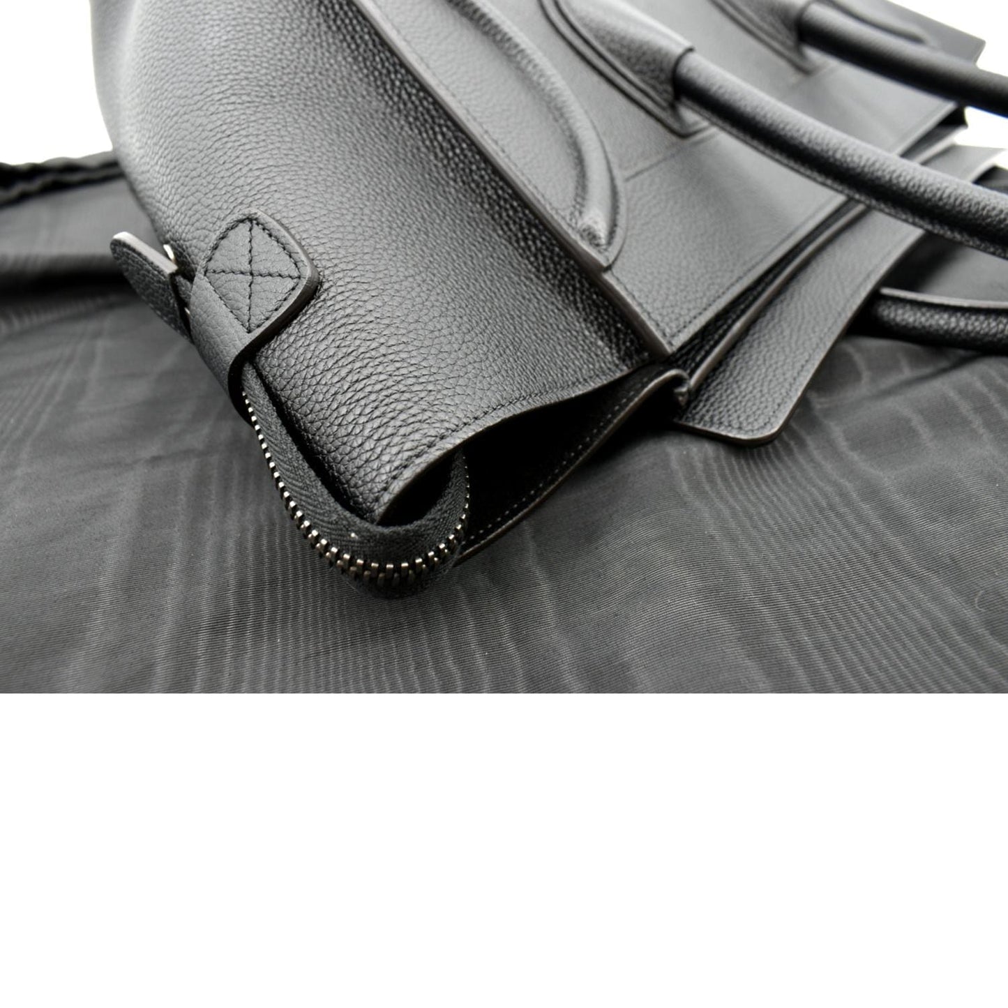 CELINE Drummed Mini Luggage Calfskin Leather Tote Bag Black - Hot Deals