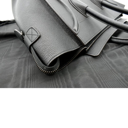 CELINE Drummed Mini Luggage Calfskin Leather Tote Bag Black - Hot Deals