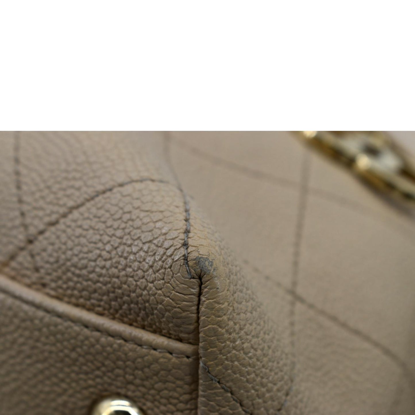 CHANEL Zip Carry Grained Calfskin Leather Shopping Tote Bag Beige