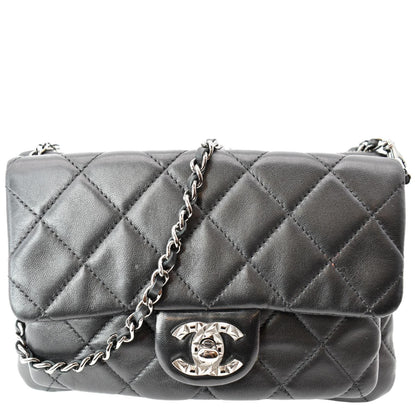 CHANEL Mineral Nights Flap Quilted Leather Shoulder Bag Black