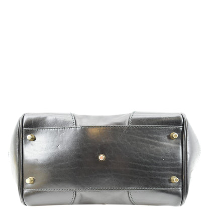 BURBERRY Bridle Lynher Calfskin Leather Tote Shoulder Bag Black