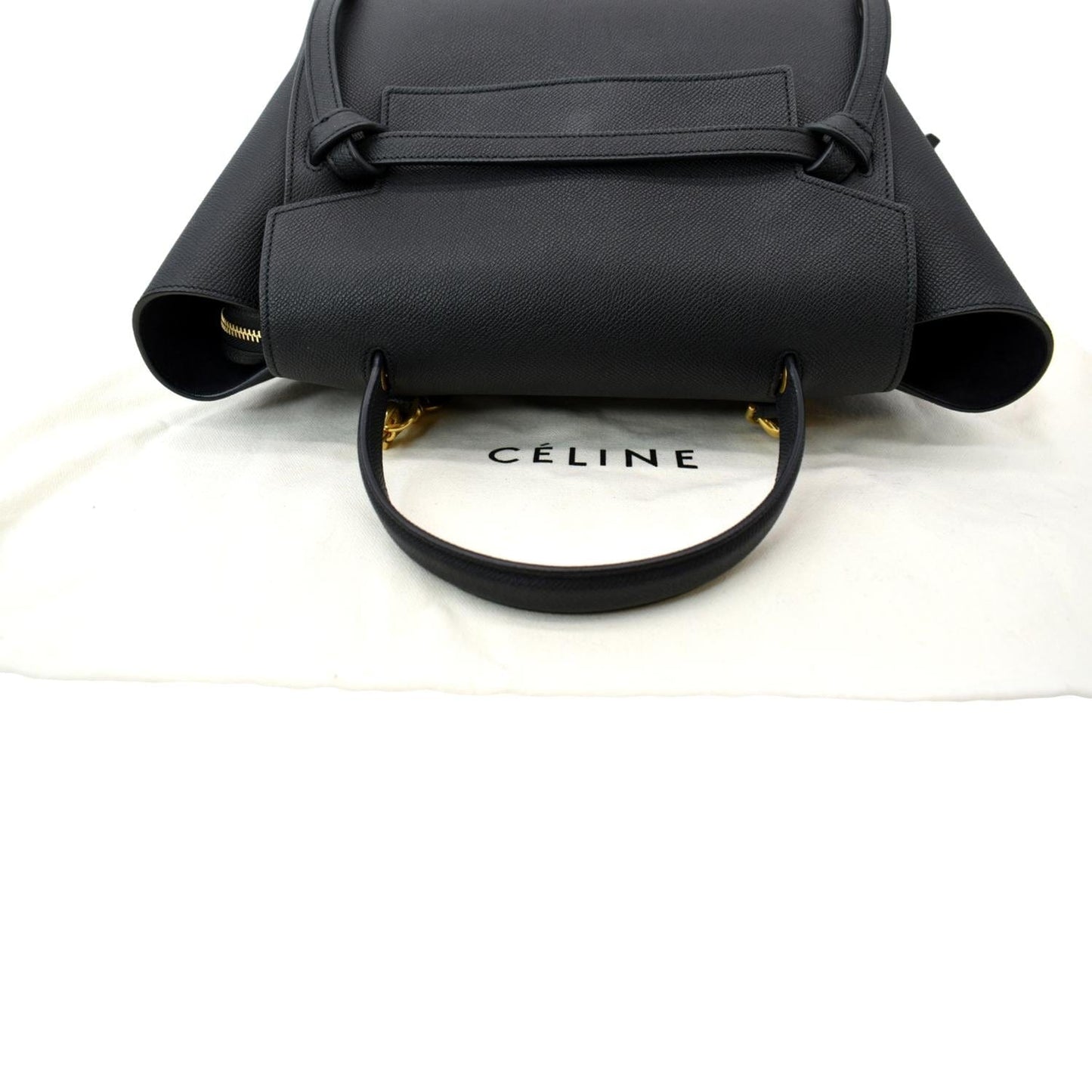 CELINE Mini Belt Grained Calfskin Leather Shoulder Bag Black  - Hot Deals