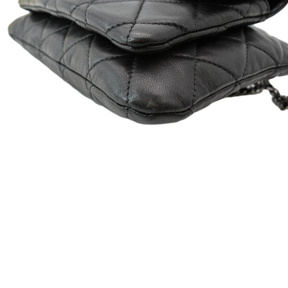 CHANEL Mineral Nights Flap Quilted Leather Shoulder Bag Black