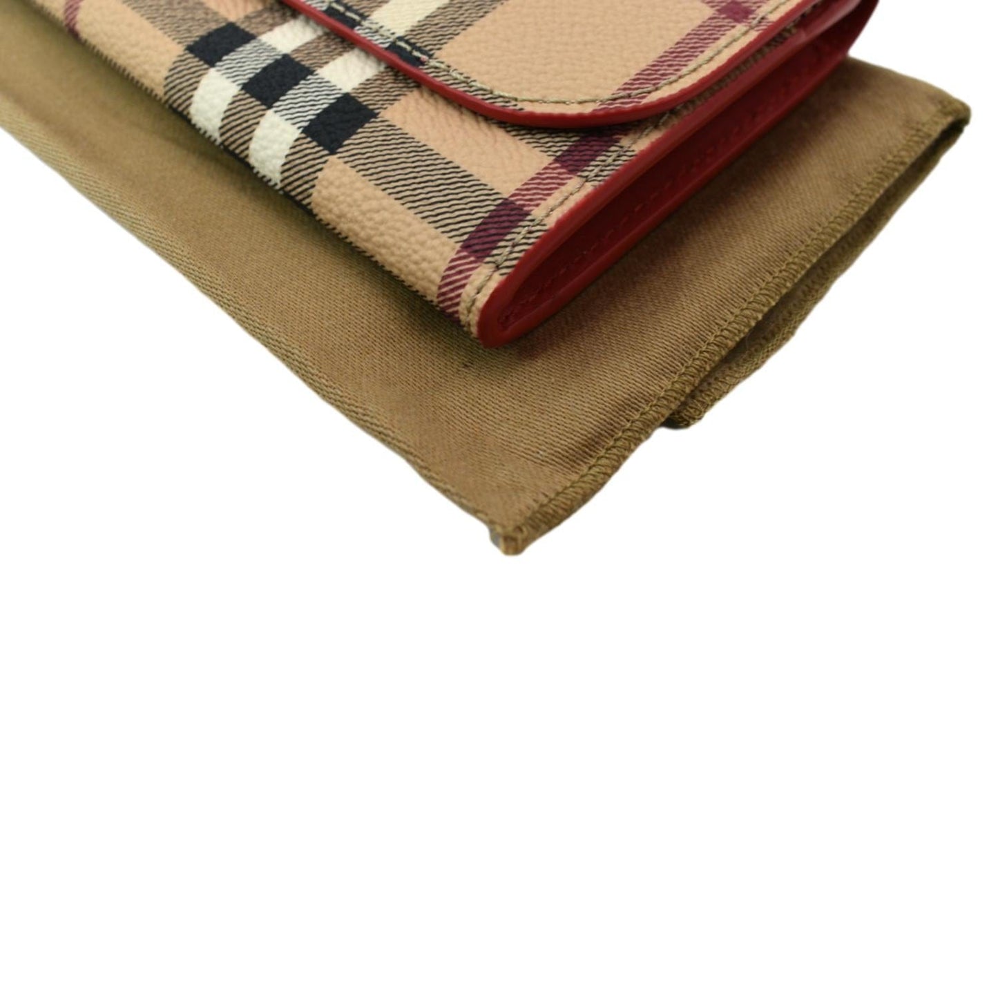 BURBERRY Haymarket House Check Clutch Wallet Beige