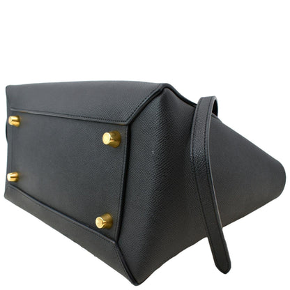 CELINE Mini Belt Grained Calfskin Leather Shoulder Bag Black  - Hot Deals