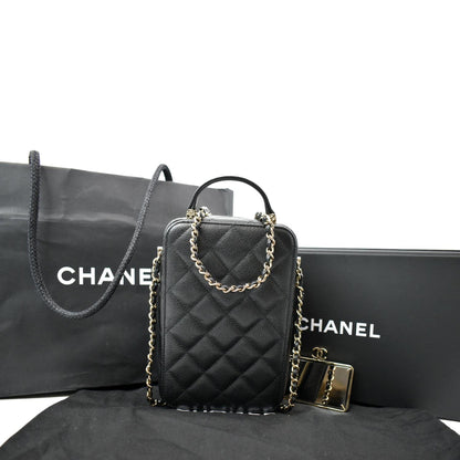 CHANEL Sac Vanity Caviar Leather Shoulder Bag Black - Hot Deals