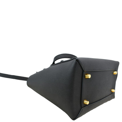 CELINE Mini Belt Grained Calfskin Leather Shoulder Bag Black  - Hot Deals