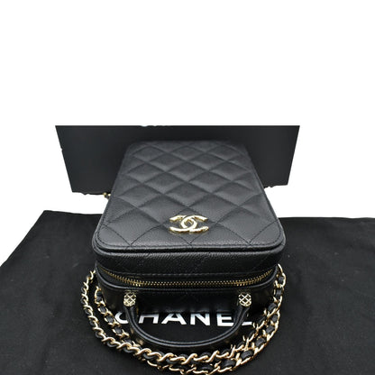 CHANEL Sac Vanity Caviar Leather Shoulder Bag Black - Hot Deals