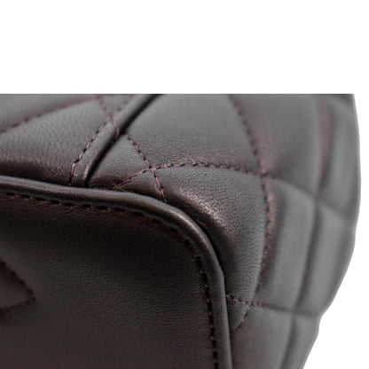 CHANEL Vanity Case Quilted Leather Crossbody Bag Maroon