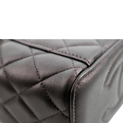 CHANEL Vanity Case Quilted Leather Crossbody Bag Maroon