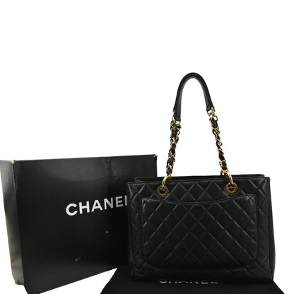 CHANEL Grand Shopping Caviar Leather GST Tote Bag Black - Sold
