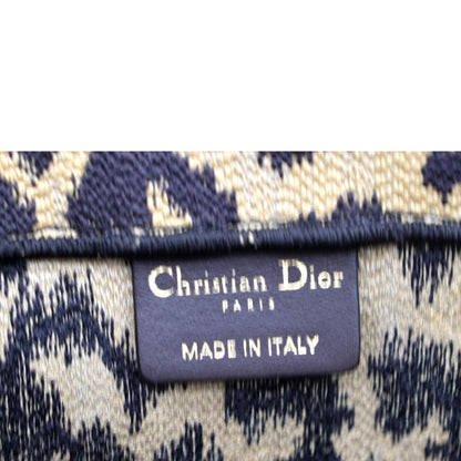 CHRISTIAN DIOR Leopard Medium Book Mizza Embroidered Tote Bag Beige
