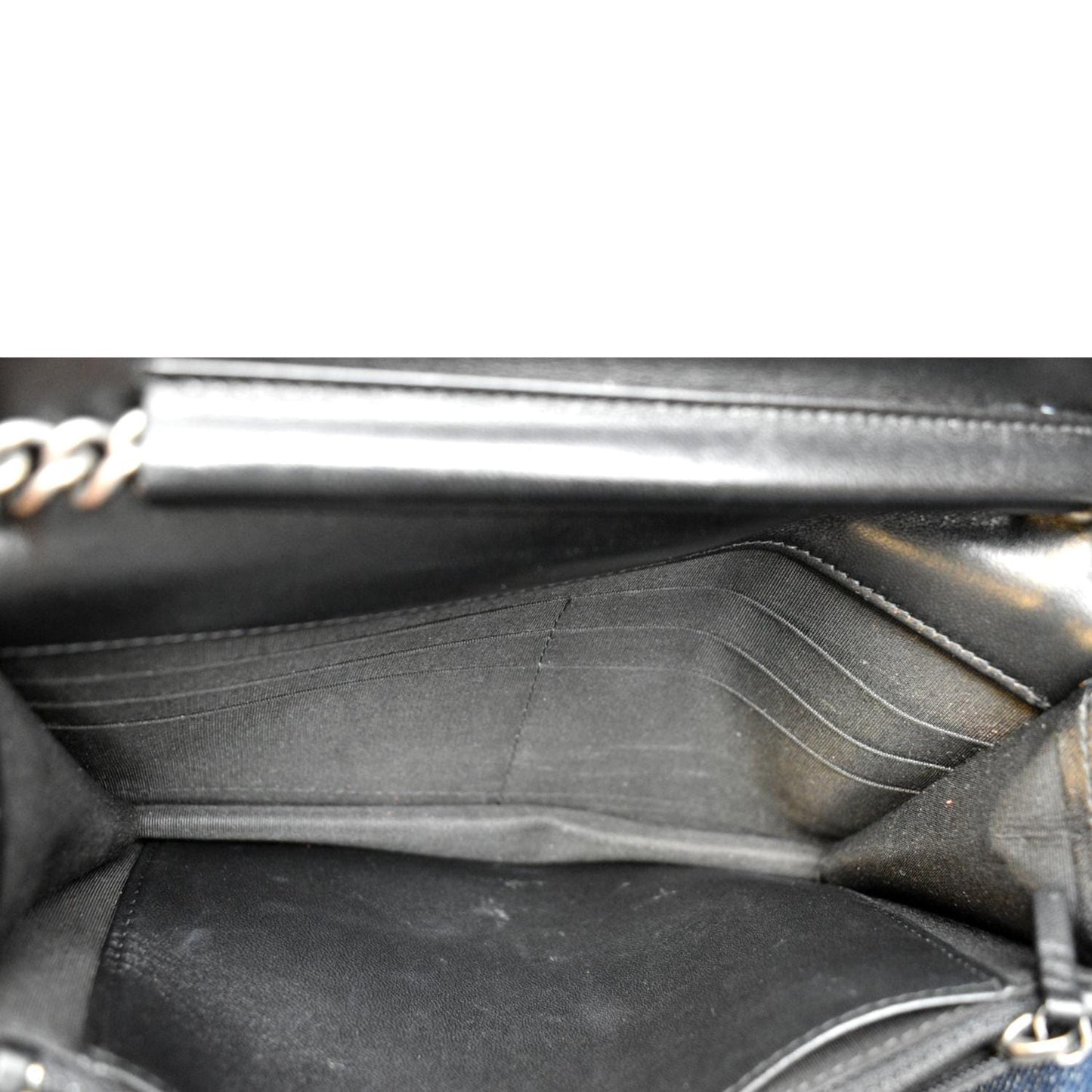 CHANEL Boy Woc Lambskin Leather Wallet On Chain Clutch Bag Black