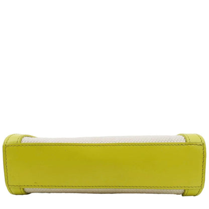 CELINE Mini Vertical Cabas Calfskin Canvas Shoulder Bag Lime