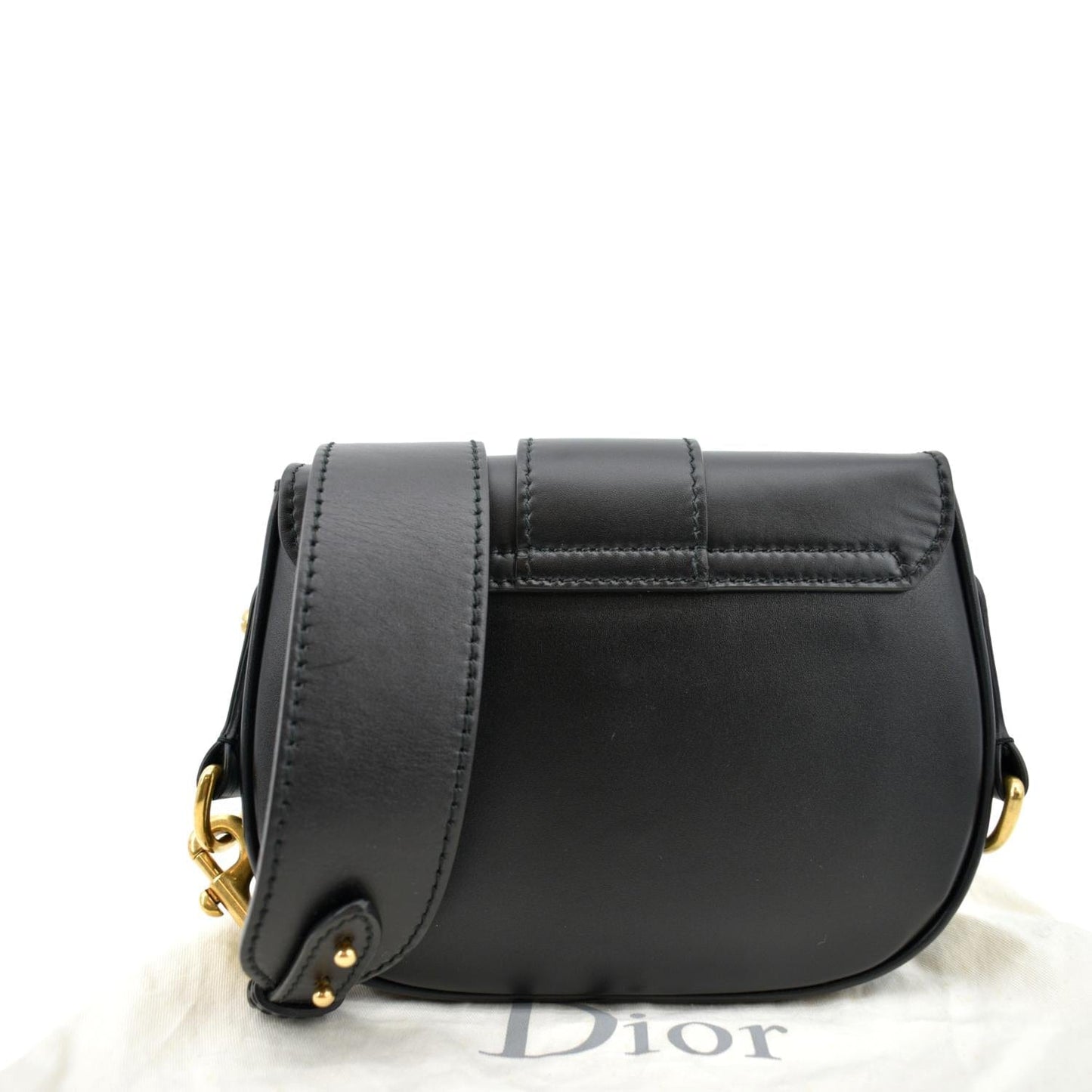 CHRISTIAN DIOR D Fence Calfskin Leather Saddle Bag Black - Hot Deals