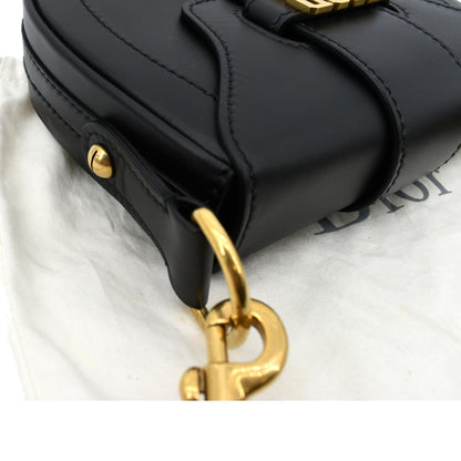 CHRISTIAN DIOR D Fence Calfskin Leather Saddle Bag Black - Hot Deals