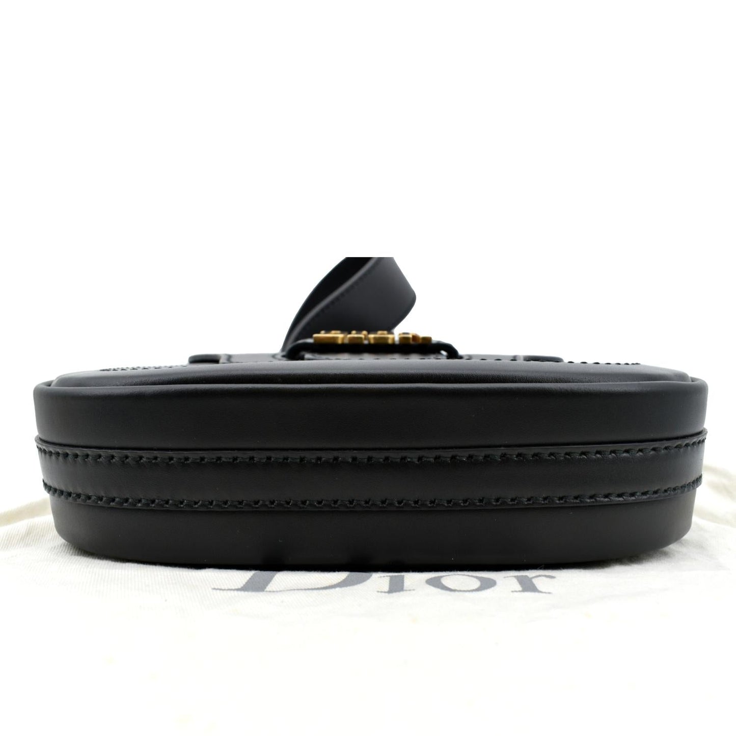 CHRISTIAN DIOR D Fence Calfskin Leather Saddle Bag Black - Hot Deals
