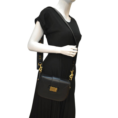 CHRISTIAN DIOR D Fence Calfskin Leather Saddle Bag Black - Hot Deals