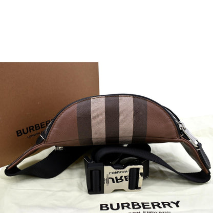 BURBERRY Mini Cason Check Bum Bag Dark Birch Brown
