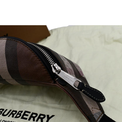 BURBERRY Mini Cason Check Bum Bag Dark Birch Brown