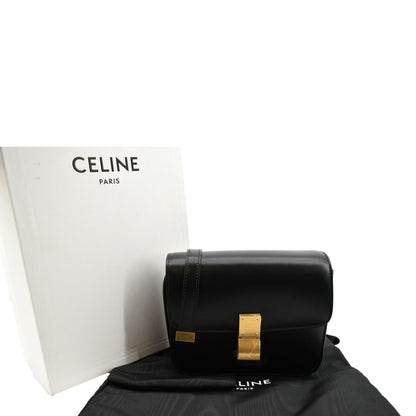 CELINE Classic Box Calfskin Leather Crossbody Bag Black