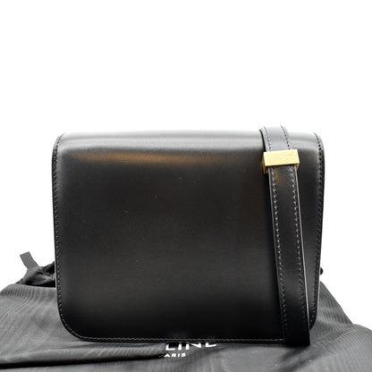 CELINE Classic Box Calfskin Leather Crossbody Bag Black