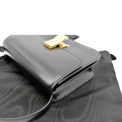 CELINE Classic Box Calfskin Leather Crossbody Bag Black