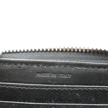BURBERRY Studded Leather Zip Around Wallet Black
