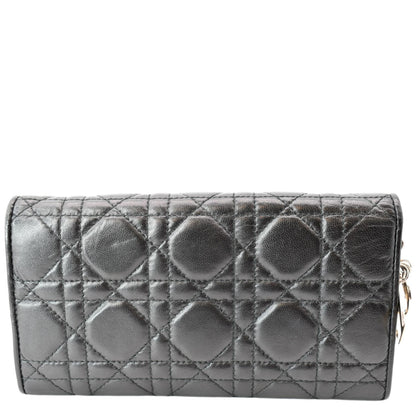 CHRISTIAN DIOR Lady Dior Cannage Leather wallet Black