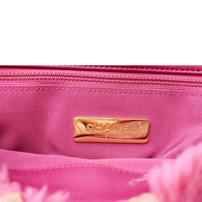CHANEL 19 Flap Shearling Sheepskin Shoulder Bag Pink