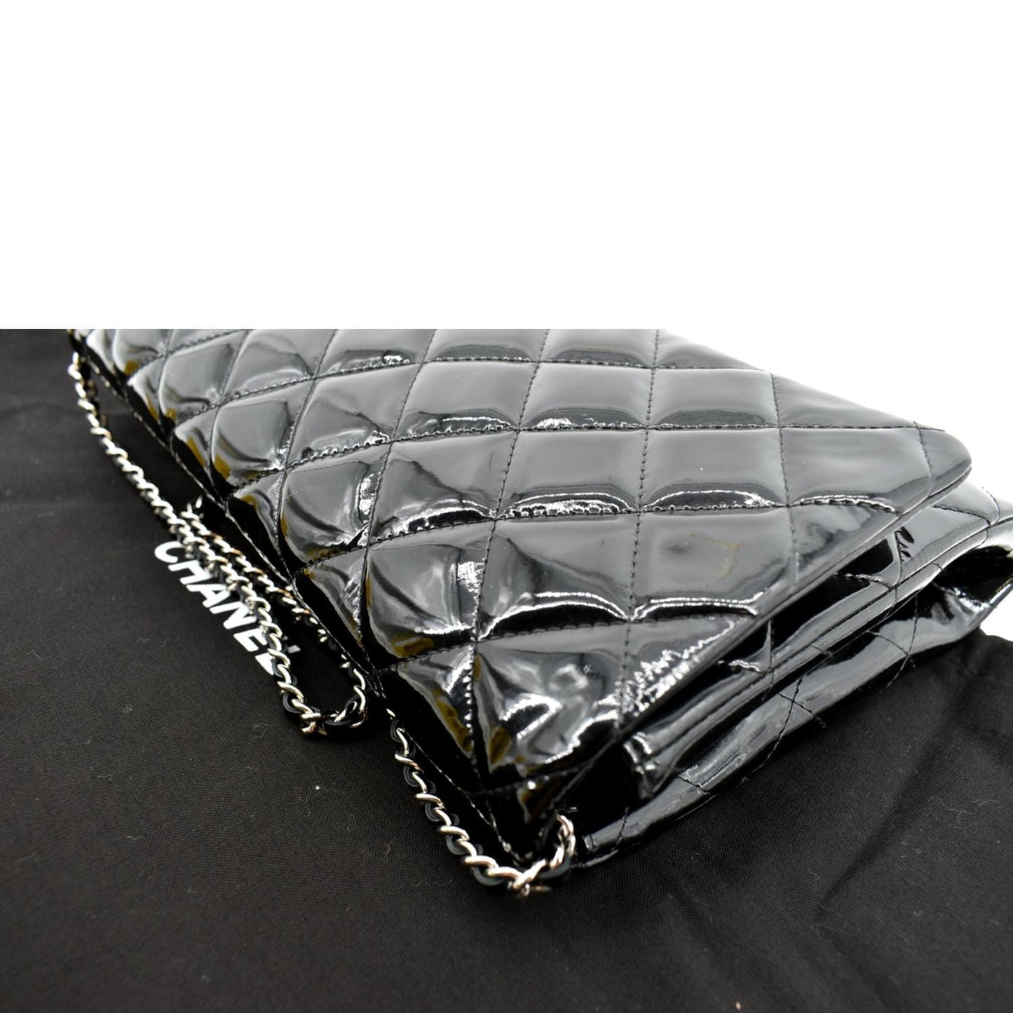 CHANEL Timeless Classic Flap Patent Leather Shoulder Bag Black 17867021