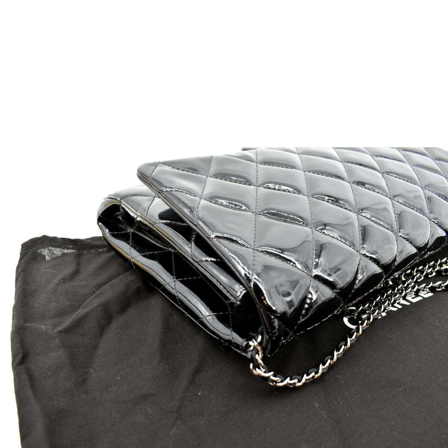 CHANEL Timeless Classic Flap Patent Leather Shoulder Bag Black 17867021