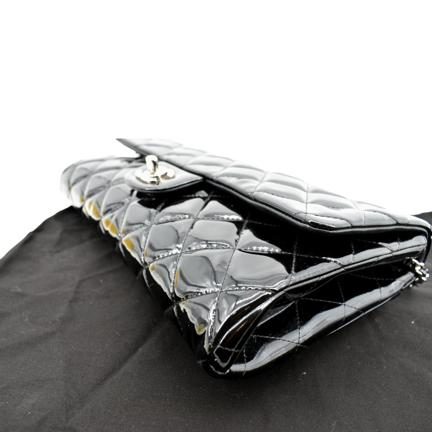 CHANEL Timeless Classic Flap Patent Leather Shoulder Bag Black 17867021