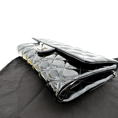 CHANEL Timeless Classic Flap Patent Leather Shoulder Bag Black 17867021