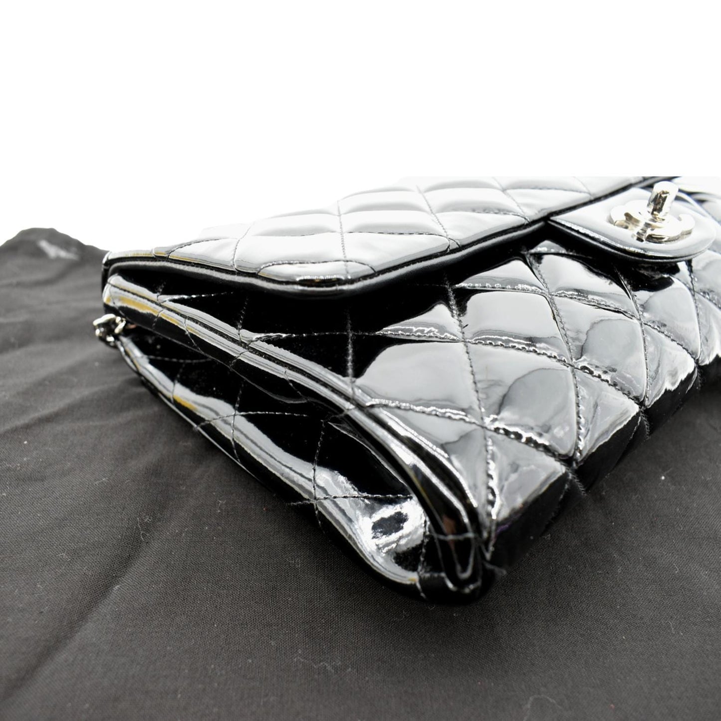 CHANEL Timeless Classic Flap Patent Leather Shoulder Bag Black 17867021
