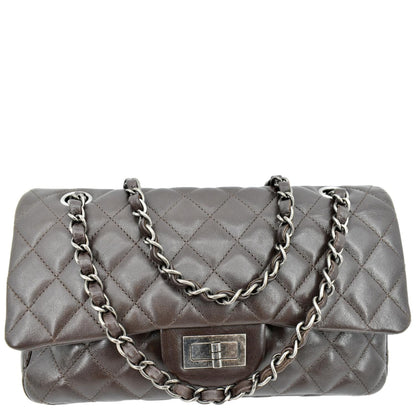 CHANEL Reissue Double Flap Leather Shoulder Bag Brown