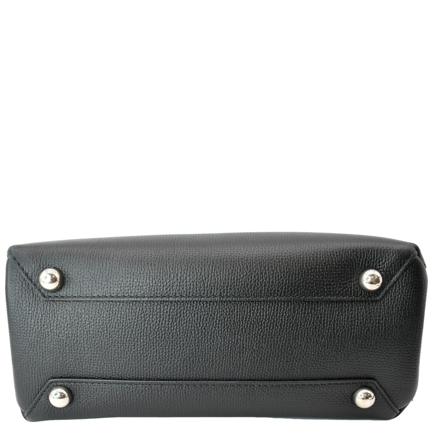 BURBERRY Banner Derby Medium Leather Tote Shoulder Bag Black